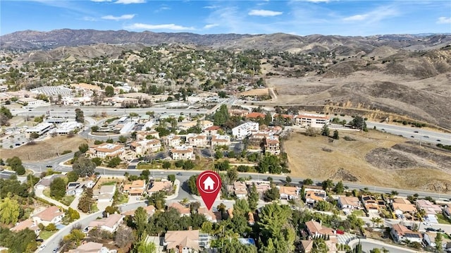 bird's eye view featuring a mountain view