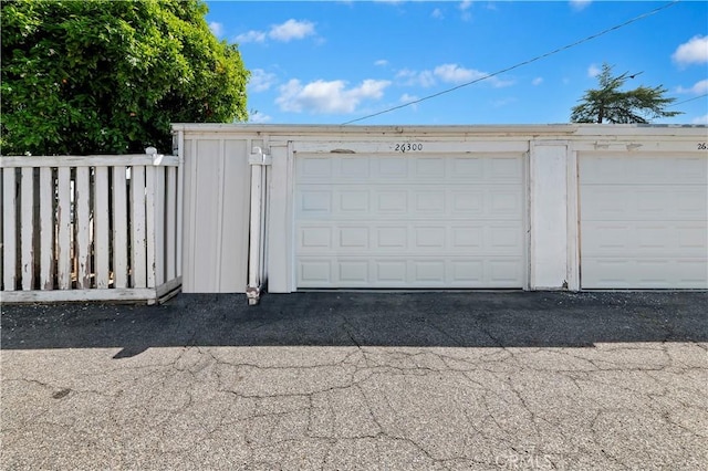 view of garage