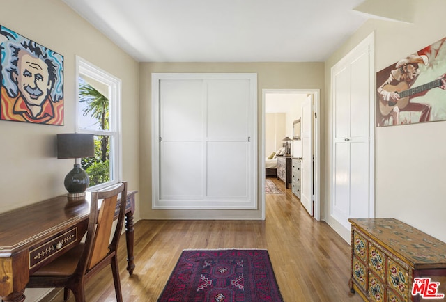 office featuring light hardwood / wood-style floors