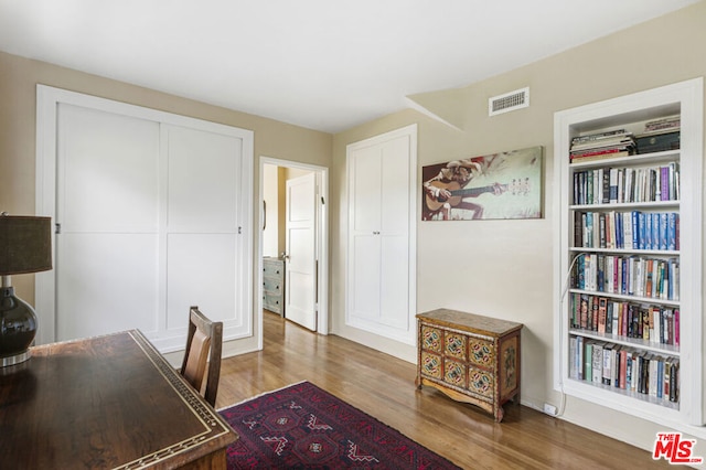 office featuring hardwood / wood-style floors