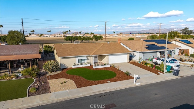 single story home with a garage