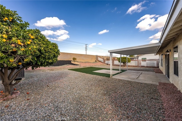 view of yard featuring a patio