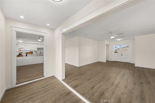 interior space featuring dark wood-type flooring