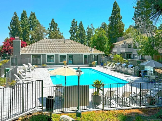 view of pool with a patio