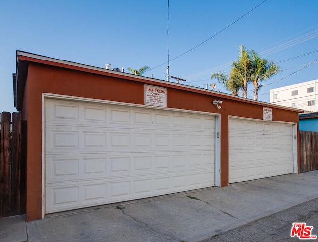 view of garage