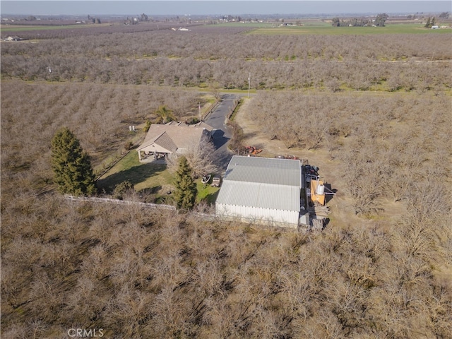 bird's eye view with a rural view