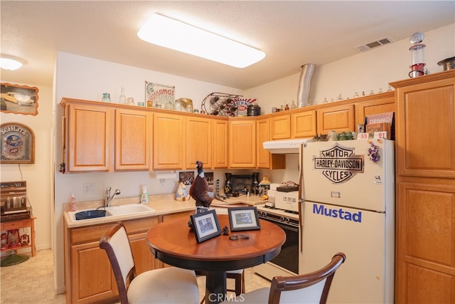 kitchen featuring sink and white appliances