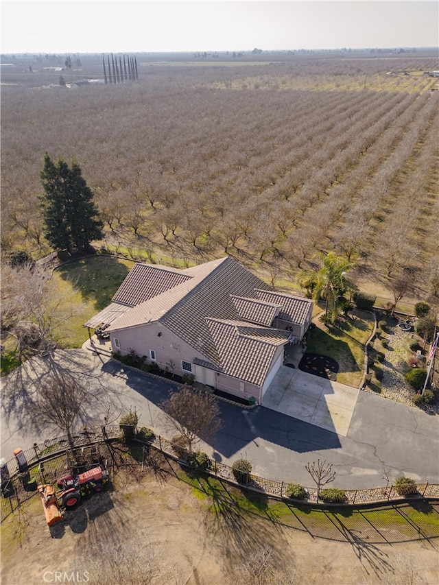 aerial view featuring a rural view