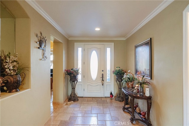 foyer with crown molding