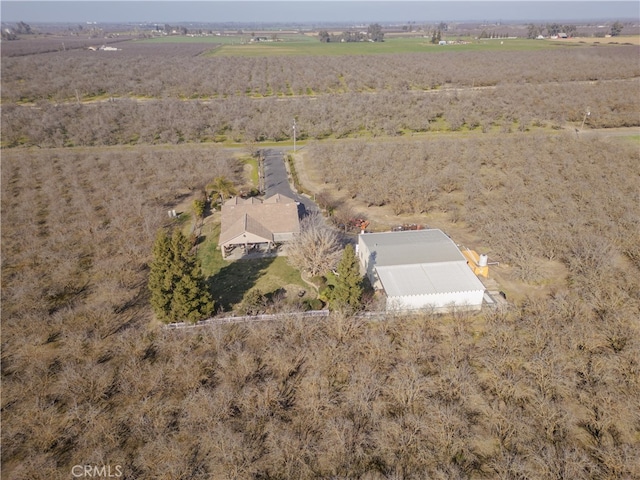 drone / aerial view with a rural view