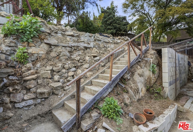 view of stairway