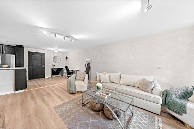 living room featuring light hardwood / wood-style flooring