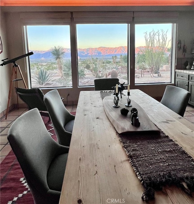 office area featuring a mountain view