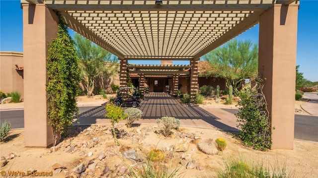 view of patio with a pergola