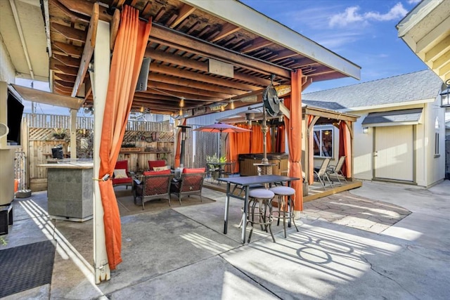 view of patio featuring an outdoor living space