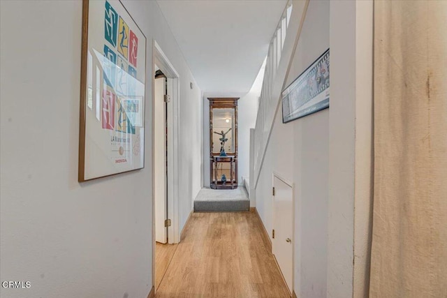 corridor featuring light wood-type flooring