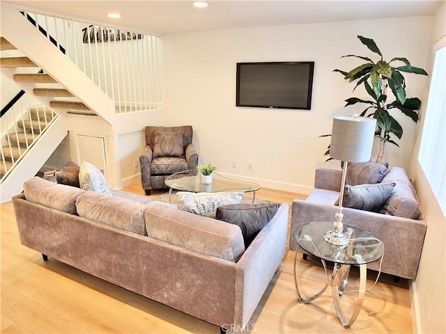 living room featuring hardwood / wood-style flooring