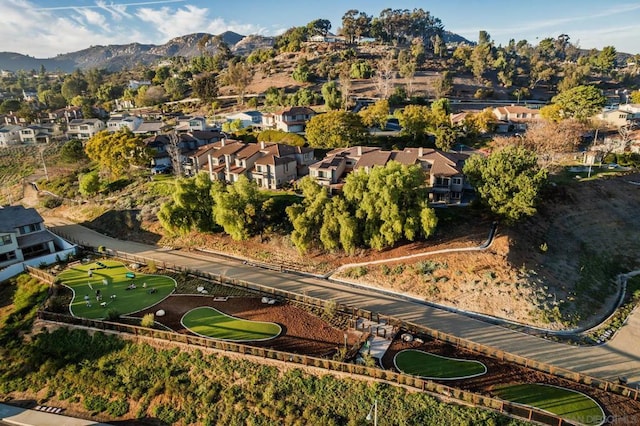 aerial view featuring a mountain view