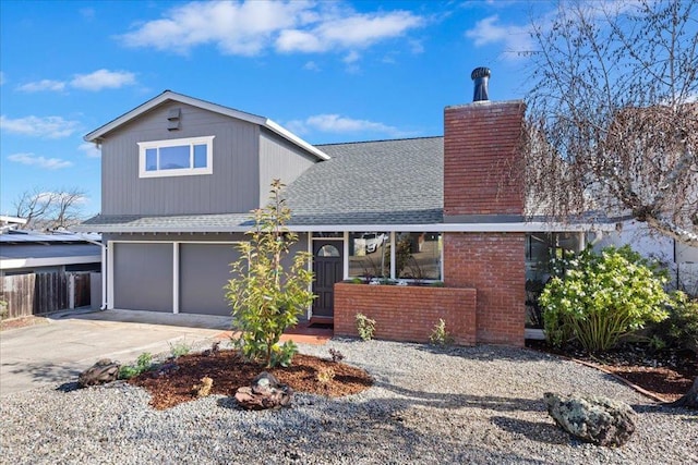 view of front of home featuring a garage