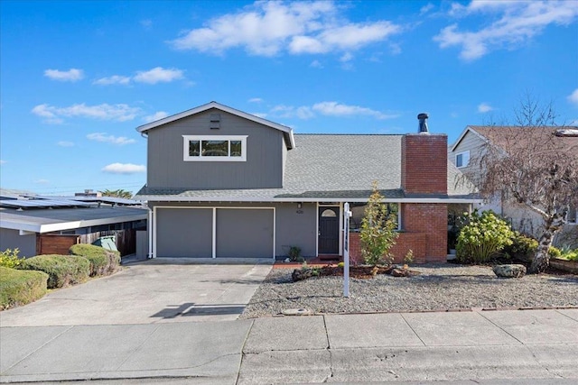 front facade with a garage