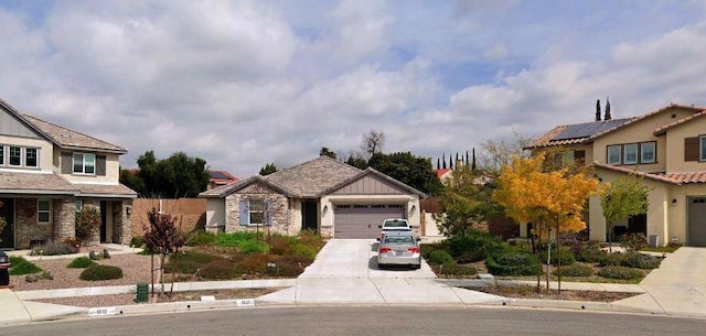 view of front of house featuring solar panels