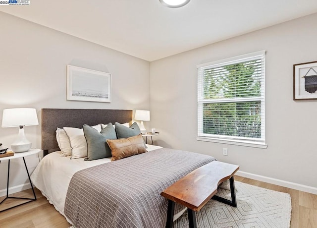 bedroom featuring light hardwood / wood-style floors