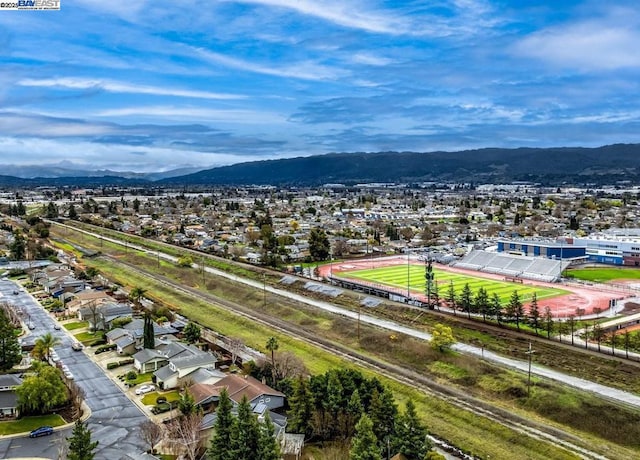 aerial view featuring a mountain view