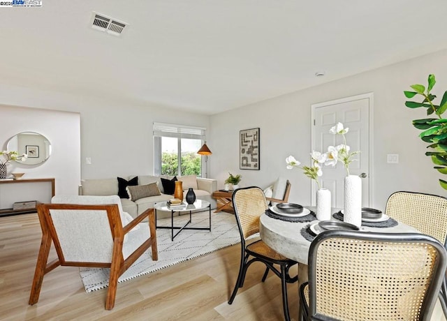 dining area featuring light hardwood / wood-style floors