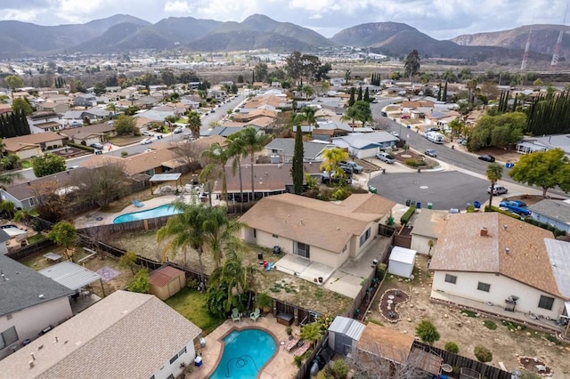 aerial view with a mountain view