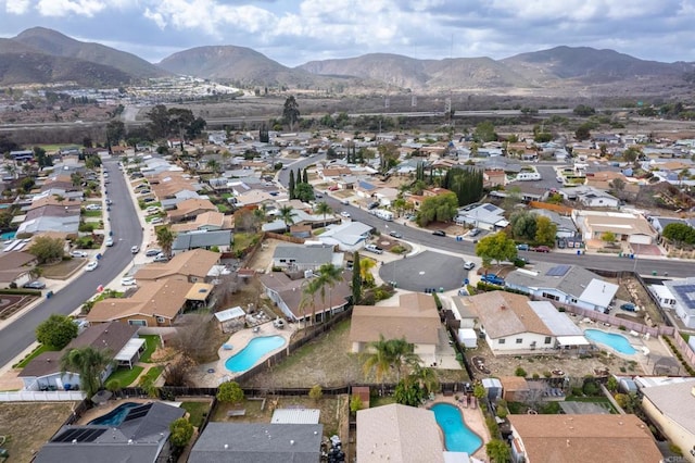 aerial view featuring a mountain view