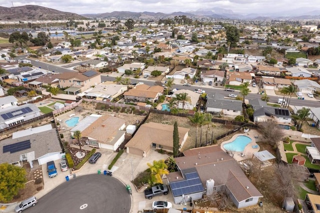 aerial view with a mountain view