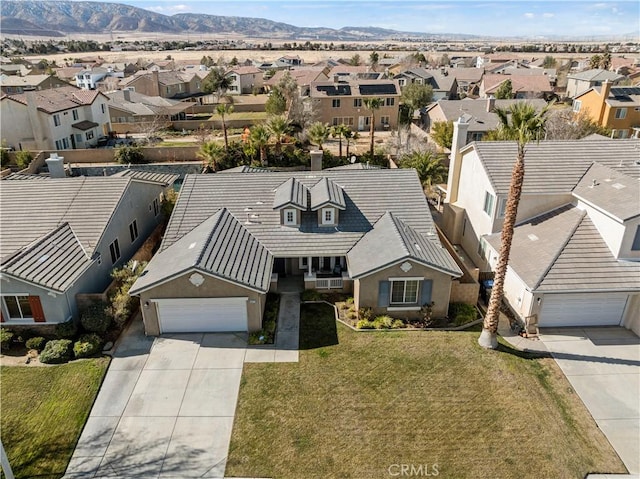 bird's eye view featuring a mountain view