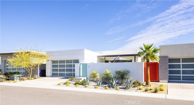 contemporary home featuring a garage