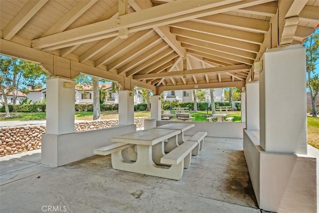 view of patio / terrace featuring a gazebo