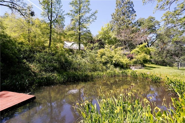 exterior space featuring a water view