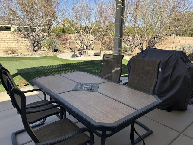 view of patio with area for grilling