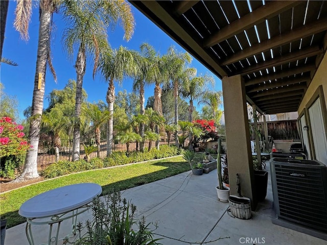 view of patio / terrace featuring central air condition unit