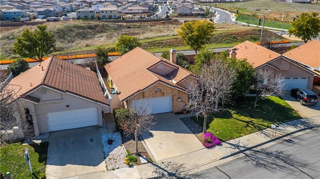 bird's eye view with a residential view