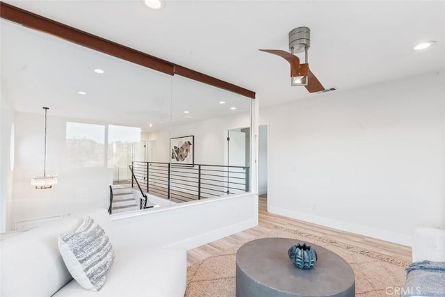 living room featuring light hardwood / wood-style flooring