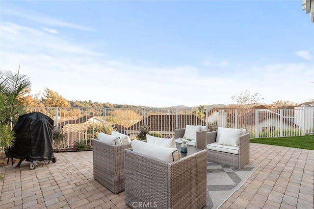 view of patio with area for grilling