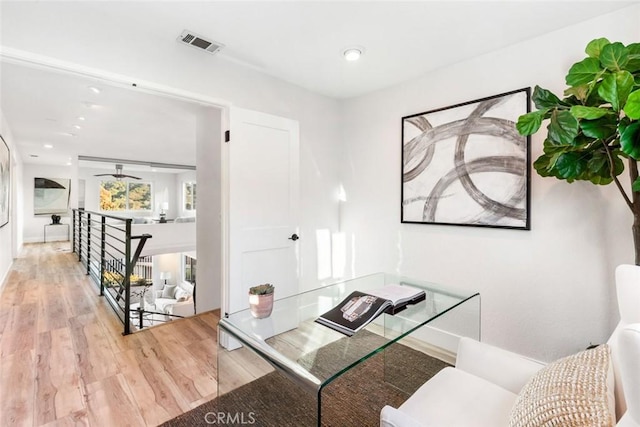 office featuring light hardwood / wood-style flooring