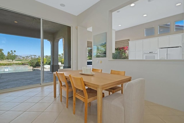 view of tiled dining space