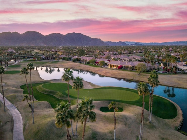 view of property's community featuring a water and mountain view