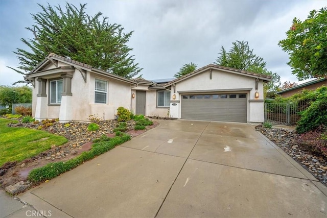 ranch-style home with a garage