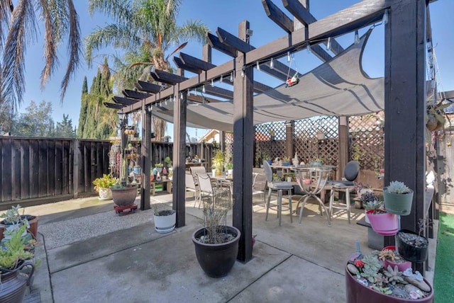 view of patio / terrace with a pergola