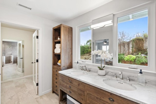 bathroom featuring vanity and a healthy amount of sunlight