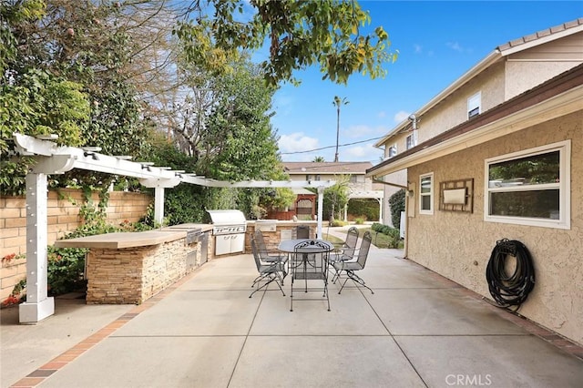 view of patio with area for grilling