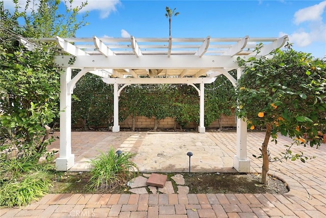 view of patio / terrace with a pergola