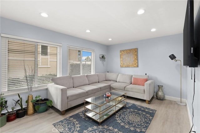 living room featuring hardwood / wood-style floors