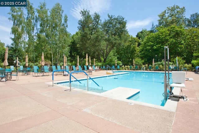 view of pool with a patio